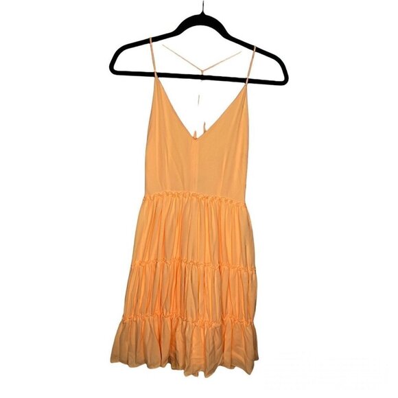 Elizabeth And James Dress Size 4 Women's Sleeveless Orange Layered Ruffle Dress - Picture 5 of 10